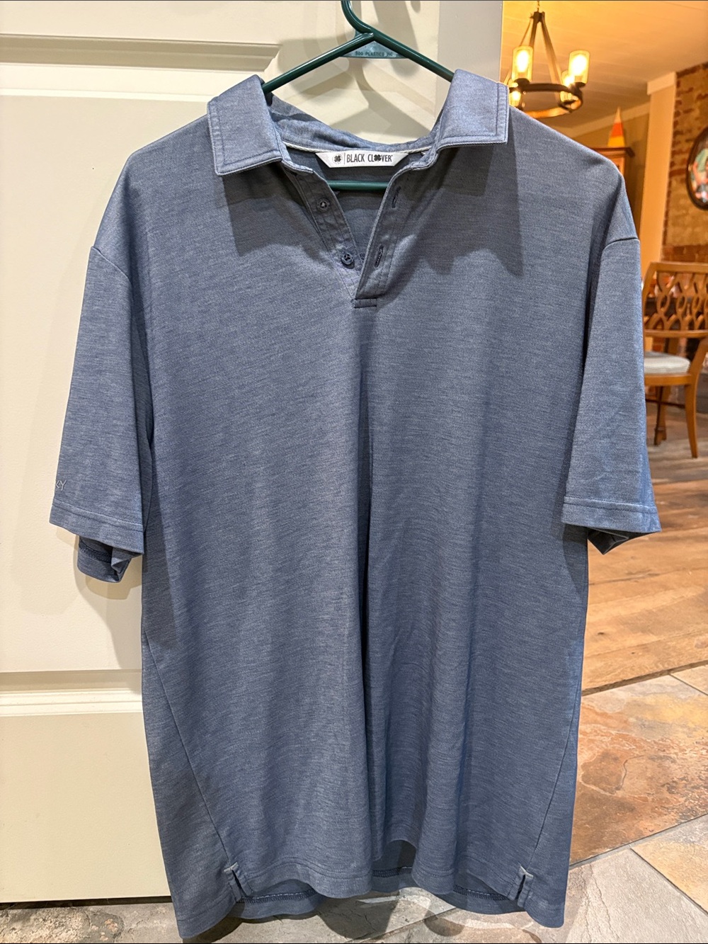 Black Clover Men's Slate Blue Polo - Elevated Casual Comfort